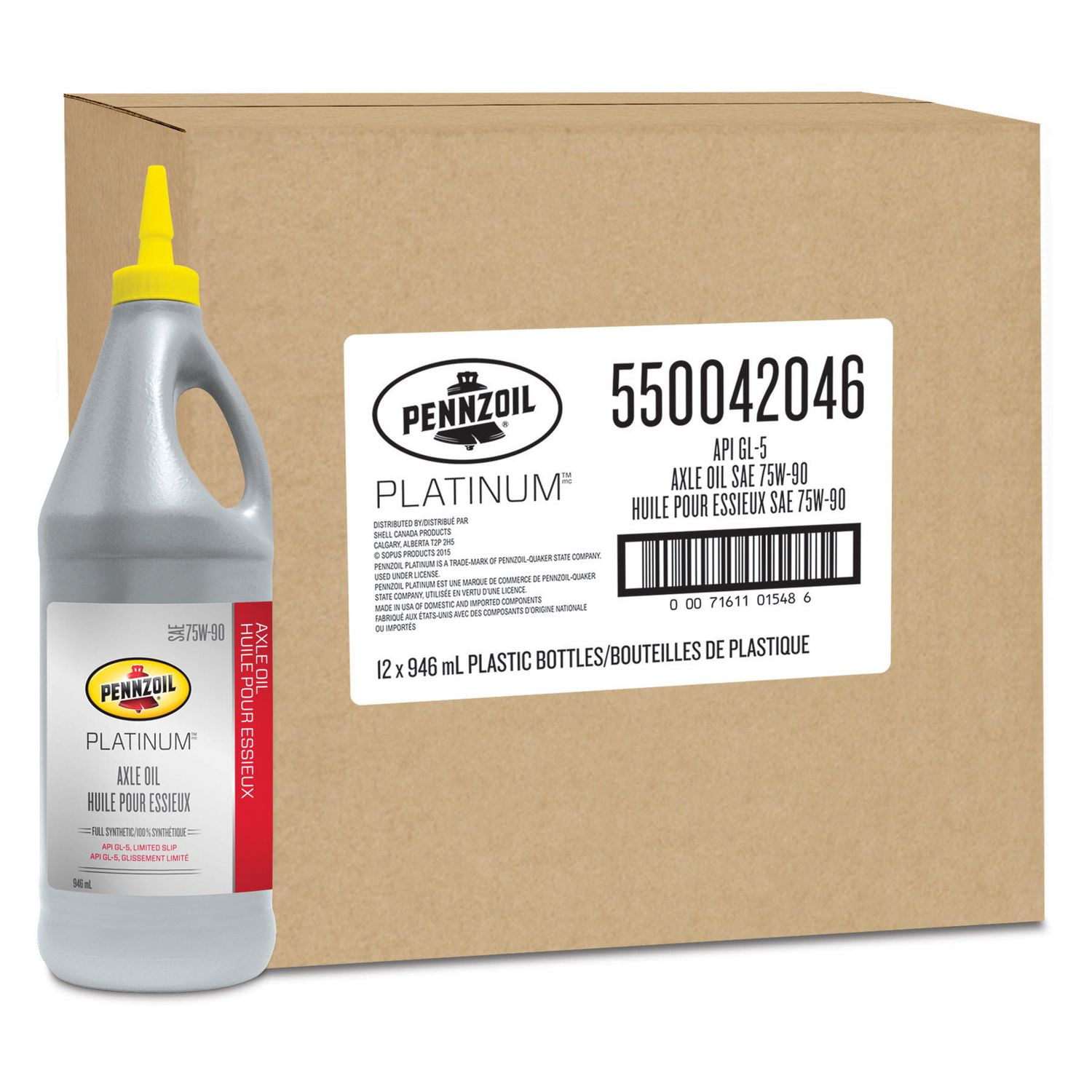 Pennzoil Platinum™ Sae 75W-90 Full Synthetic Axle Oil - Walmart.ca